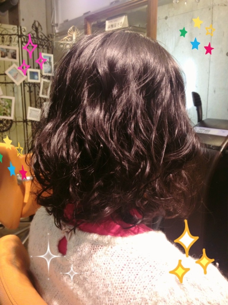 2月5日記事「*ガーリーパーマ*」パーマを掛けた後