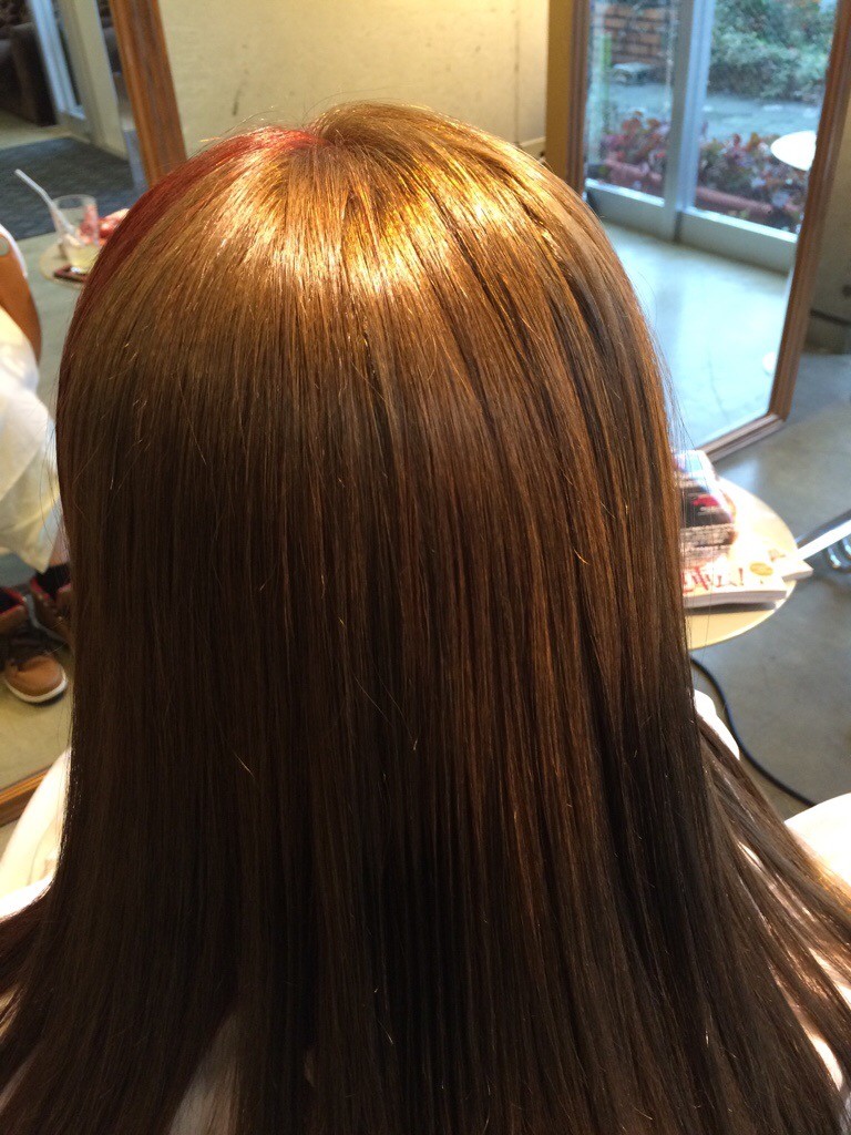 2月20日記事「イメチェンヘアカラー(*´˘`*)♡」ツートンのカラーバックスタイル